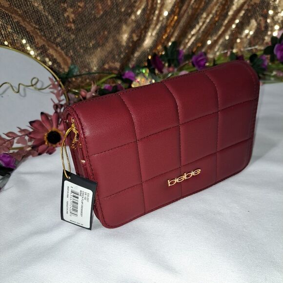 NWT BEBE Chica Flap Crossbody  - Wine - Picture 1 of 10